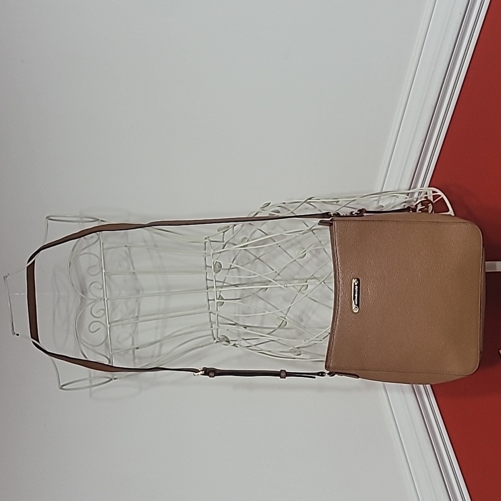 Michael Kors Crossbody Bag Tan Leather with Gold Metal Accents